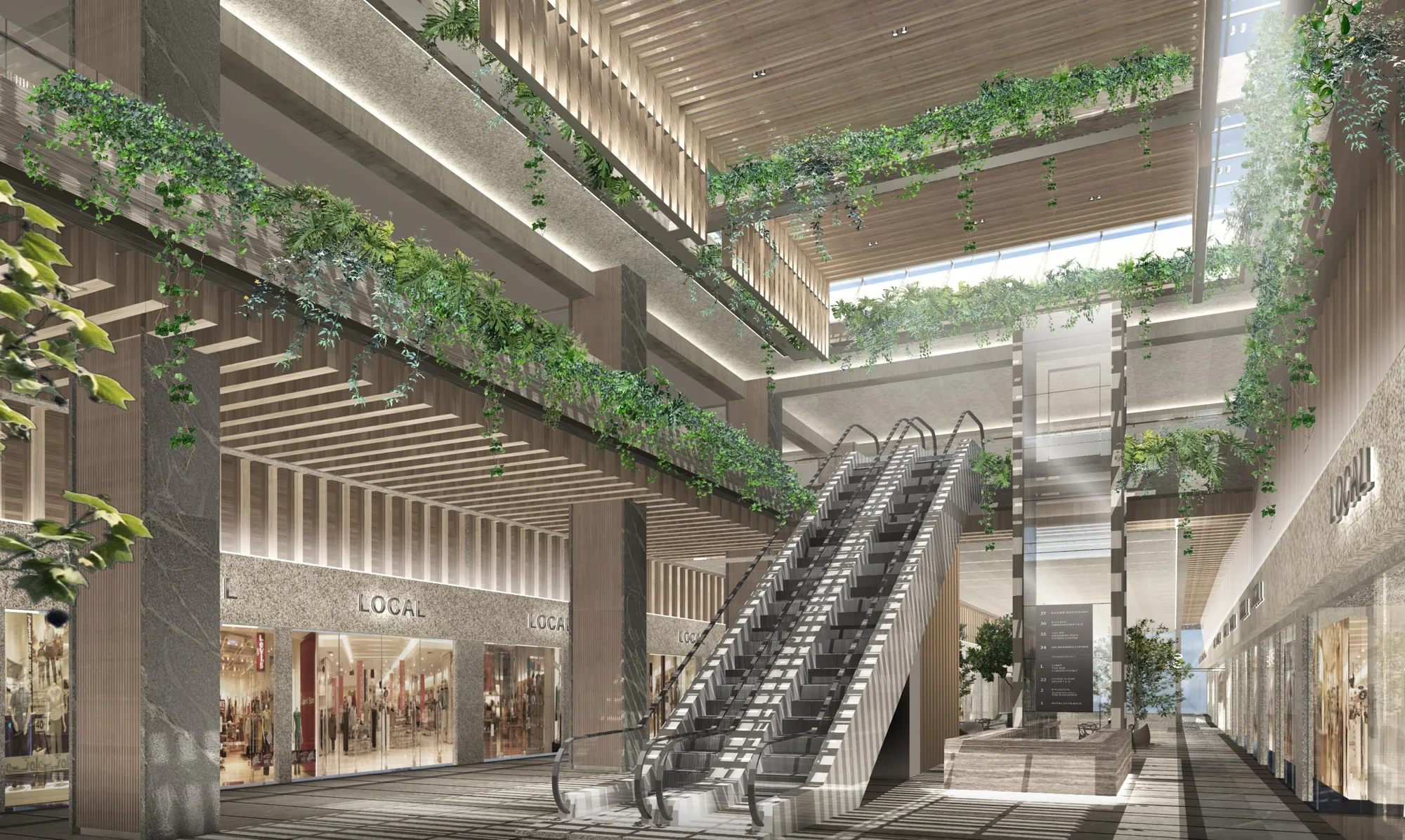 Plaza Polanco, área comercial, render 1