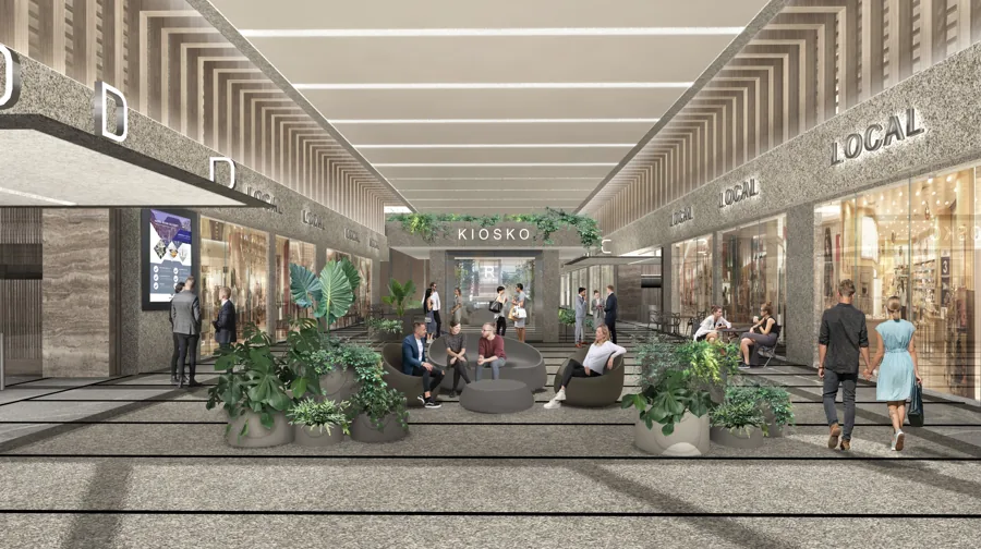 Plaza Polanco, área comercial, render 2