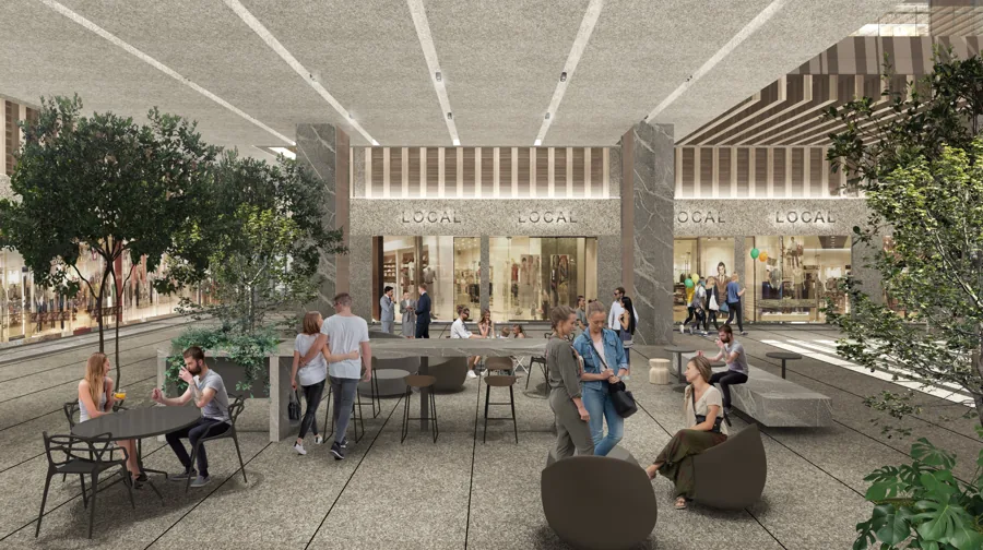 Plaza Polanco, área comercial, render 3